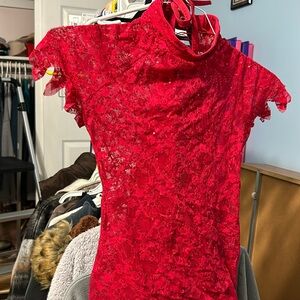 Red flames dance costume sparkly